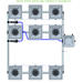 ALIEN RDWC 9 Pot Hydroponic kit 3 row
