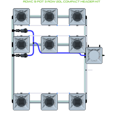 ALIEN RDWC 9 Pot Hydroponic kit 3 row