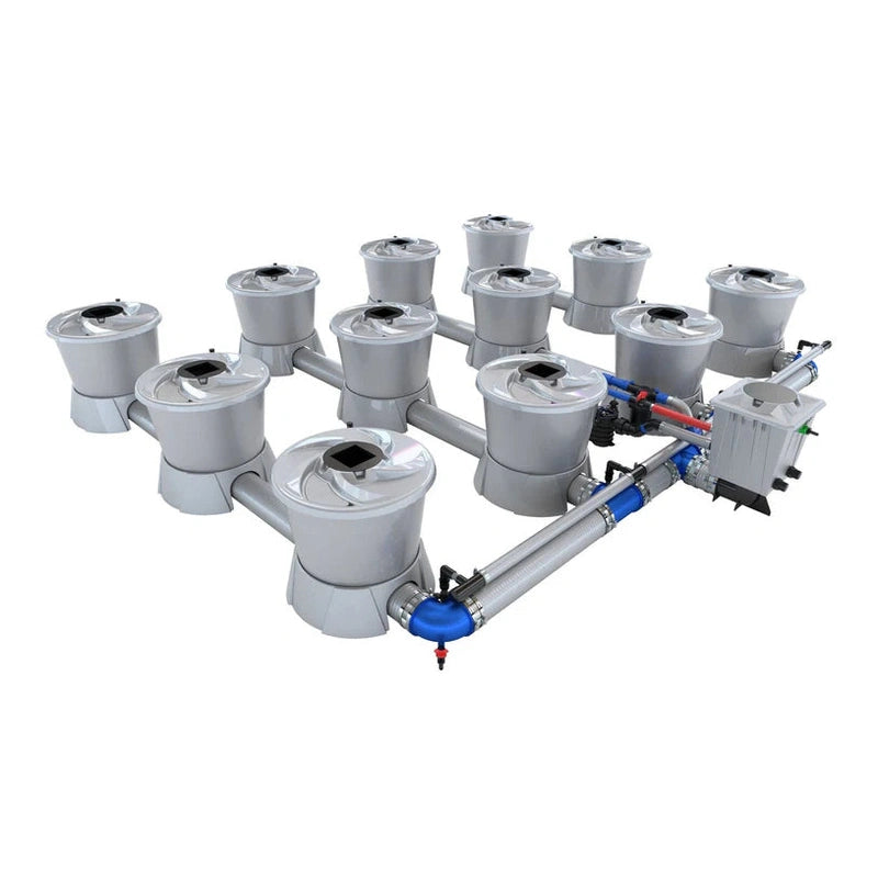 ALIEN V-SYSTEM 12 Pot Hydroponic End Header Kit 4 Row front view