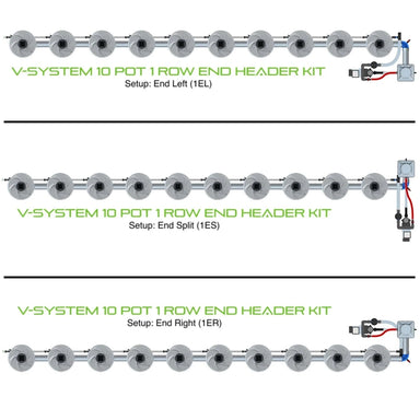 ALIEN Hydroponics V-SYSTEM 10 Pot 1 Row Hydroponic Kit 1el, 1es, and 1er view 