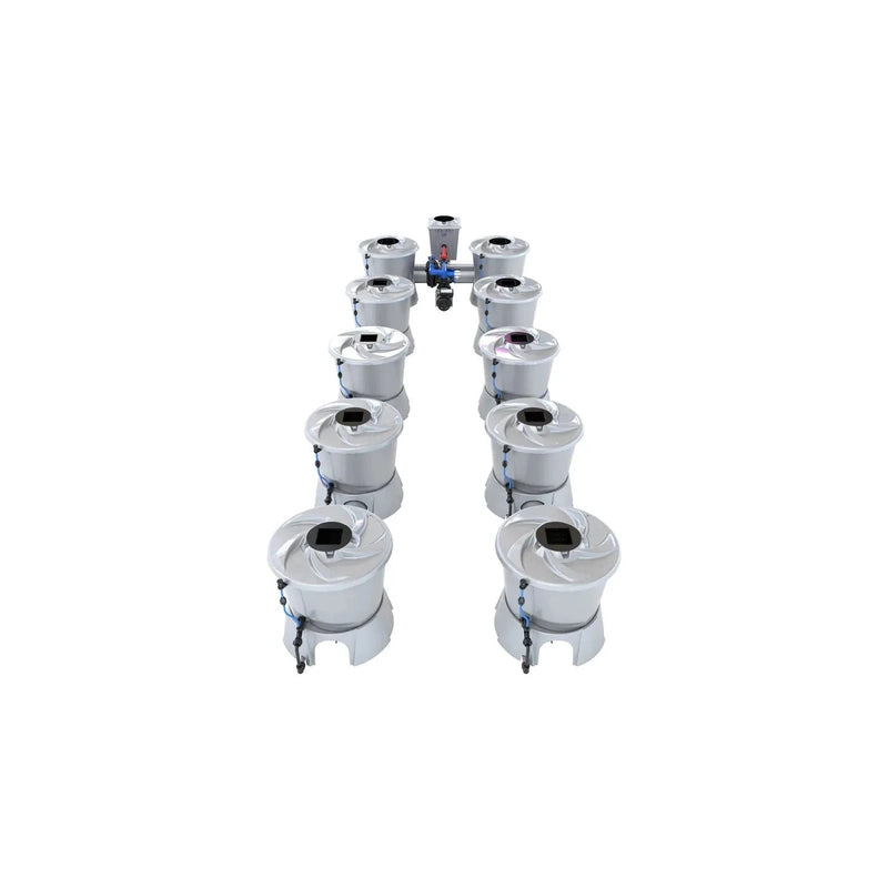 ALIEN Hydroponics V-SYSTEM 10 Pot 2 Row Hydroponic Kit front view