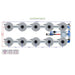 ALIEN Hydroponics V-SYSTEM 10 Pot 2 Row Hydroponic Kit mih view with dimensions