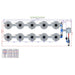 ALIEN Hydroponics V-SYSTEM 10 Pot 2 Row Hydroponic Kit mol view with dimensions