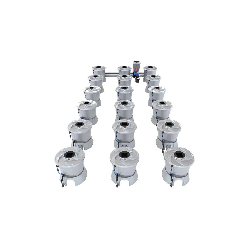 ALIEN Hydroponics V-SYSTEM 18 Pot 3 Row Hydroponic Kit front view