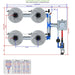 ALIEN Hydroponics V-SYSTEM 4 Pot 2 Row Hydroponic Kit  outside left header view with dimensions