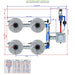 ALIEN Hydroponics V-SYSTEM 4 Pot 2 Row Hydroponic Kit outside right header view with dimensions