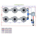 ALIEN Hydroponics V-SYSTEM 6 Pot 2 Row Hydroponic Kit mol view with dimensions