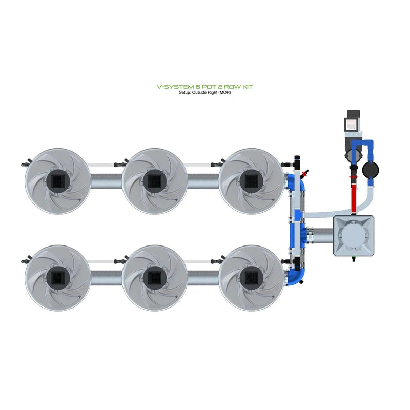 ALIEN Hydroponics V-SYSTEM 6 Pot 2 Row Hydroponic Kit mor view