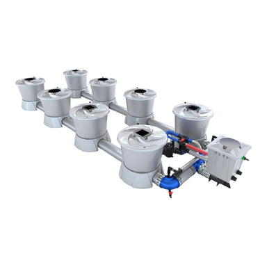 ALIEN Hydroponics V-SYSTEM 8 Pot 2 Row Hydroponic Kit left view