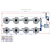 ALIEN Hydroponics V-SYSTEM 8 Pot 2 Row Hydroponic Kit mor view with dimensions