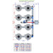 ALIEN Hydroponics V-SYSTEM 8 Pot 4 Row Hydroponic MSP view with dimensions