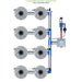 ALIEN Hydroponics V-SYSTEM 8 Pot 4 Row Hydroponic external header view outside right