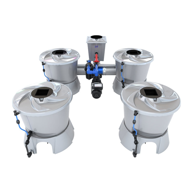 ALIEN V-SYSTEM 4 Pot Hydroponic End Header Kit 2 Row front view
