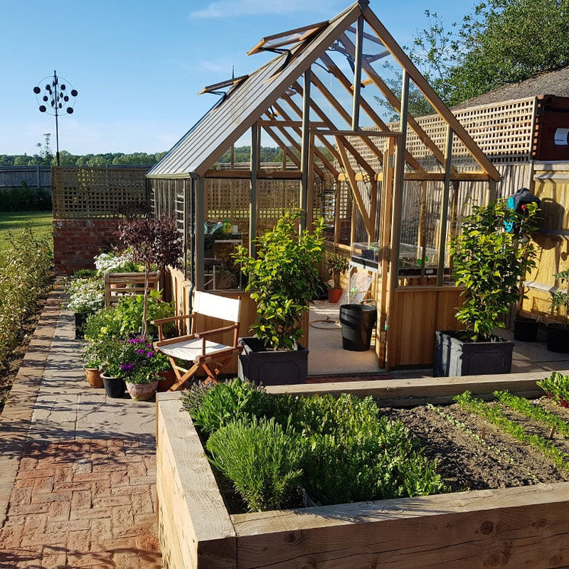 Alton Cheltenham Cedar Greenhouse front view door open