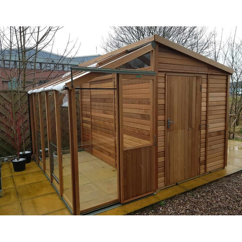 Alton Fusion Cedar Greenhouse front view shed right #2