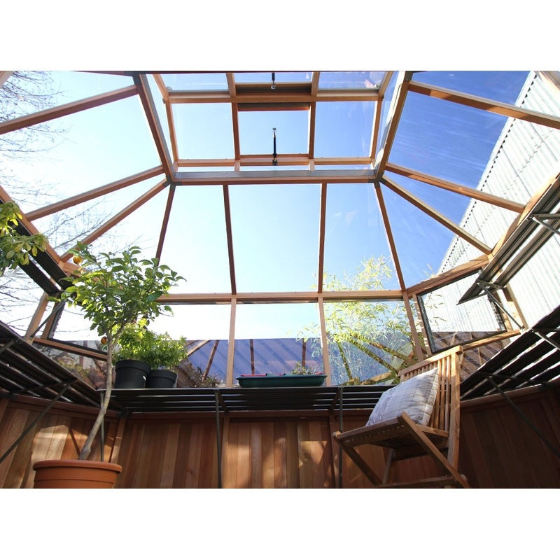 Alton Octagonal Cedar Greenhouse inside view #2 roof