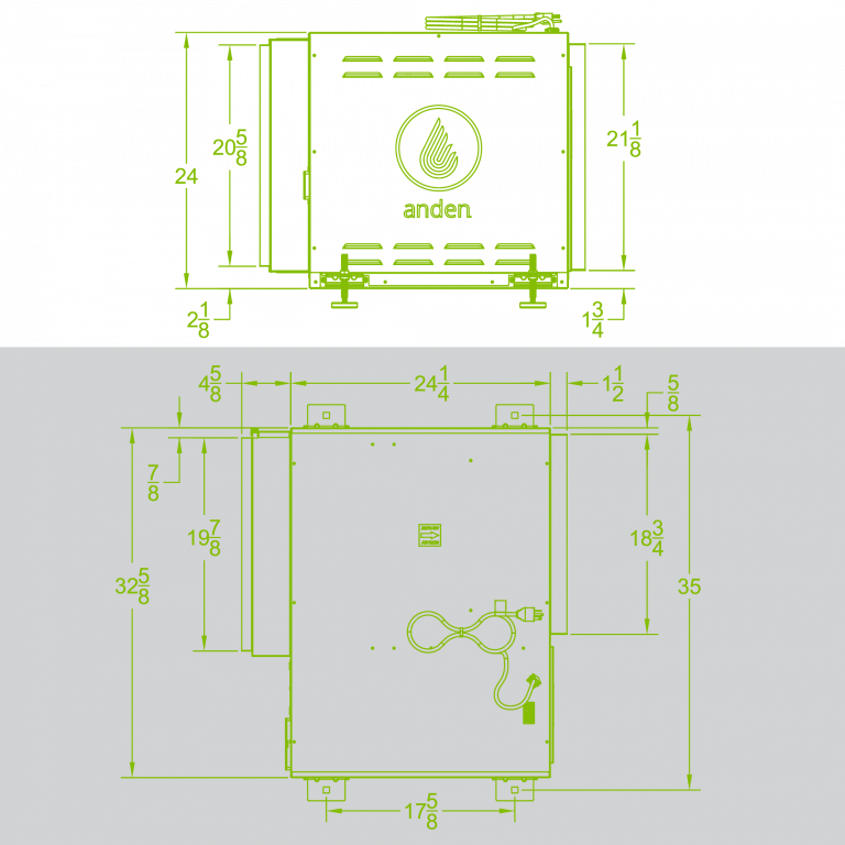 Anden A320V1, 240V dimensions 