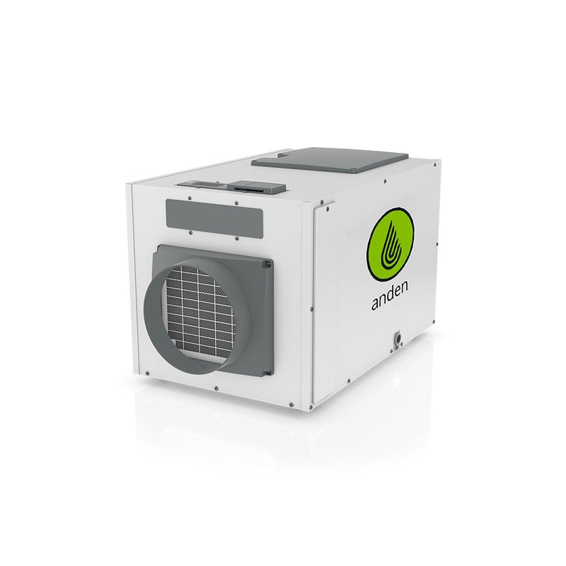 Anden Industrial Dehumidifier, 130 Pints/Day – 120V, Grow Room-Ready 45 degree view further away 