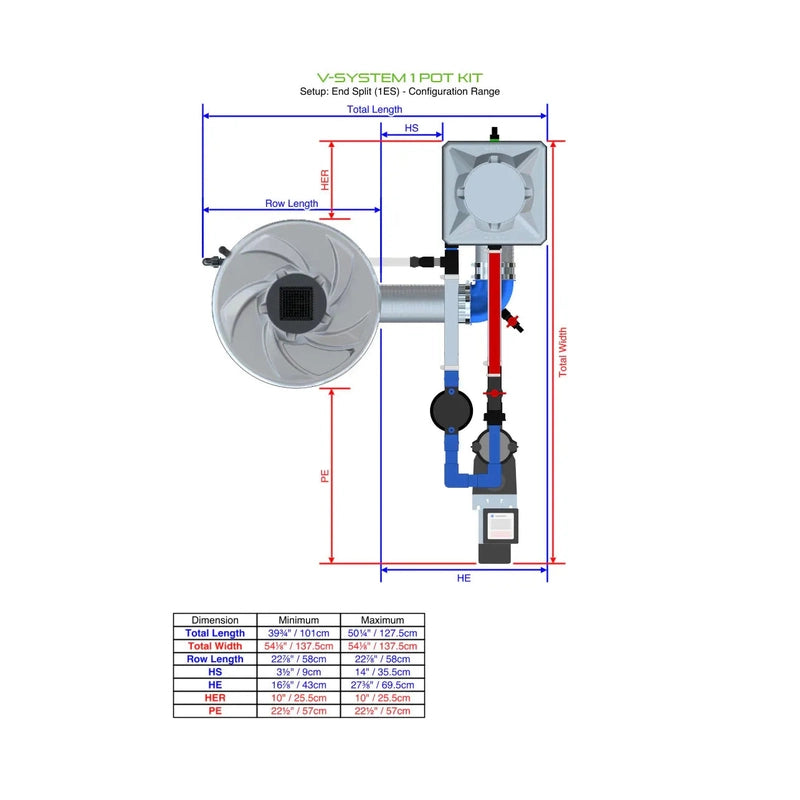 ALIEN V-SYSTEM 1 Pot Kit – Ultimate Recirculating DWC, Single Plant