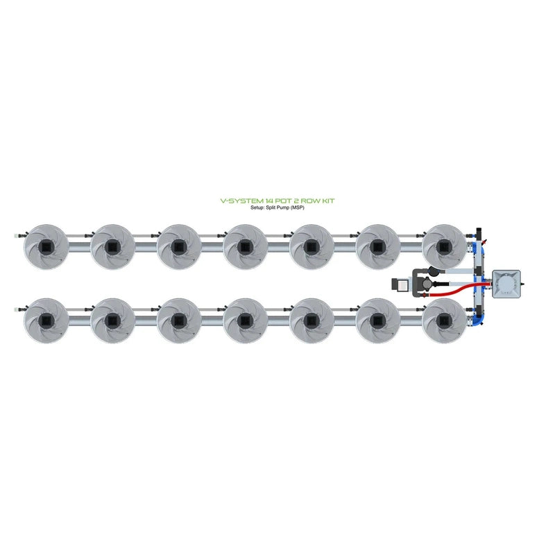 ALIEN Hydroponics V-SYSTEM 14 Pot 2 Row Hydroponic Kit
