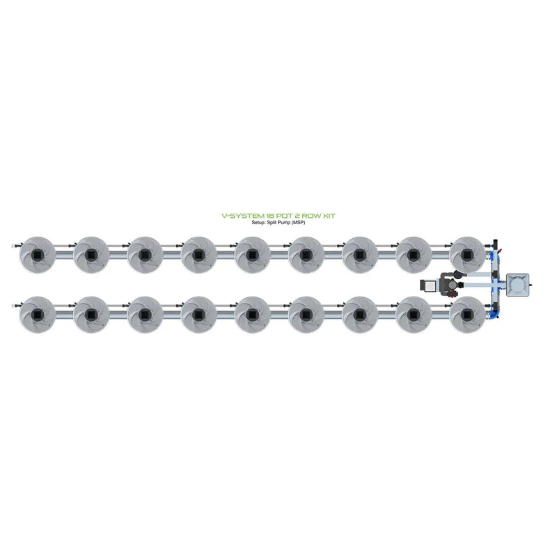 ALIEN Hydroponics V-SYSTEM 18 Pot 2 Row Hydroponic Kit