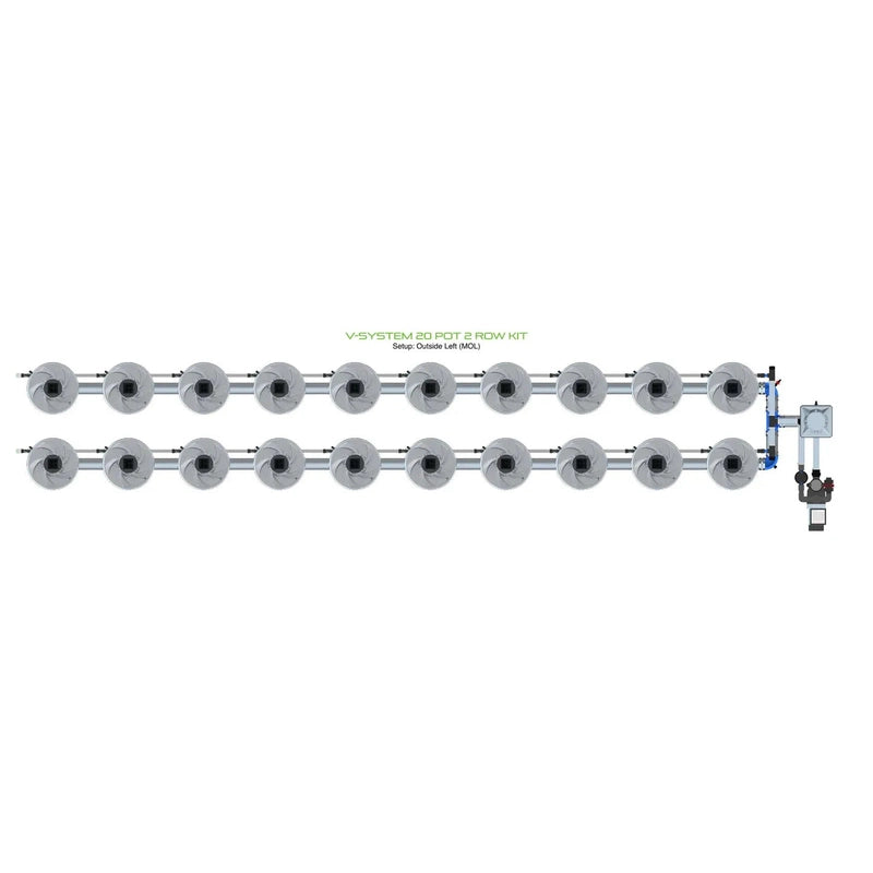 ALIEN Hydroponics V-SYSTEM 20 Pot 2 Row Hydroponic Kit