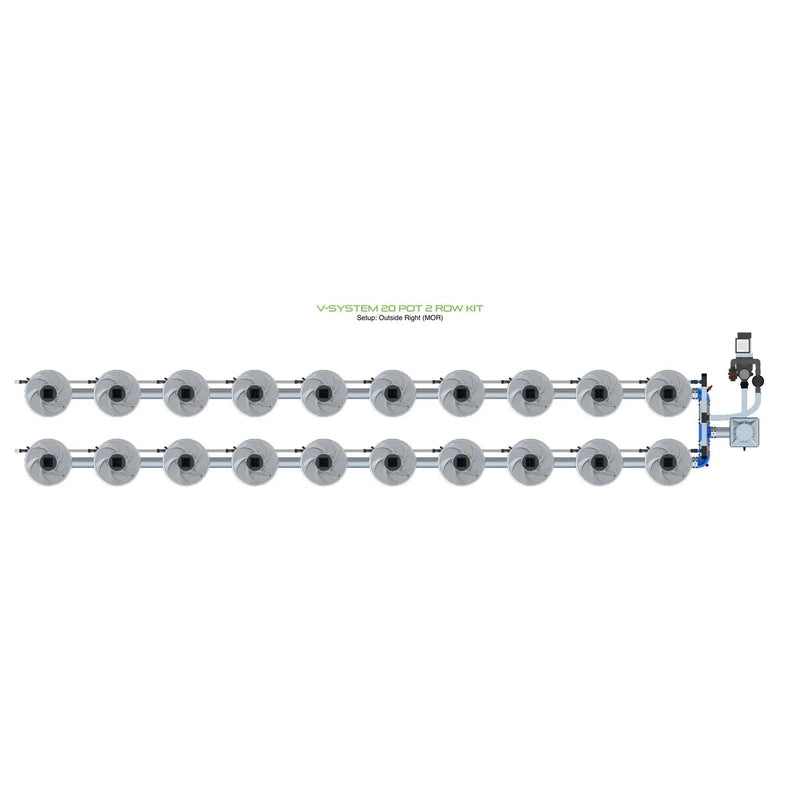 ALIEN Hydroponics V-SYSTEM 20 Pot 2 Row Hydroponic Kit
