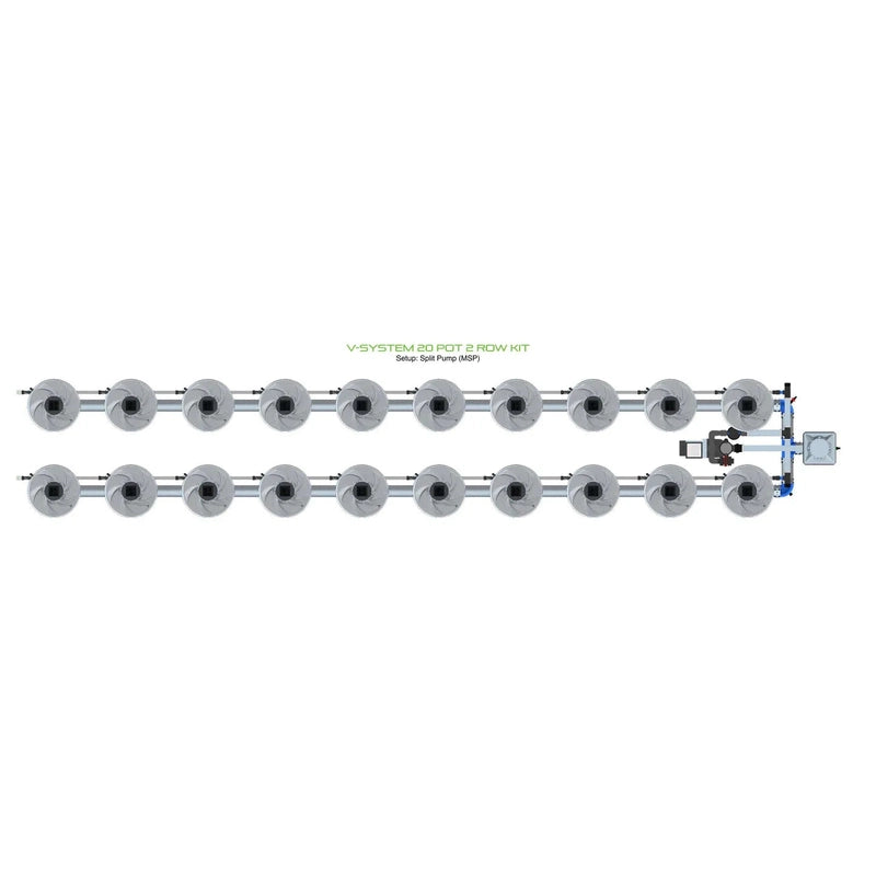 ALIEN Hydroponics V-SYSTEM 20 Pot 2 Row Hydroponic Kit