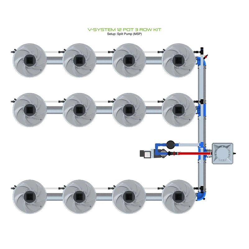ALIEN Hydroponics V-SYSTEM 12 Pot 3 Row Hydroponic Kit