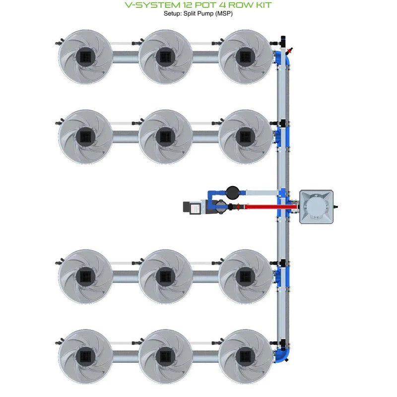 ALIEN Hydroponics V-SYSTEM 12 Pot 4 Row Hydroponic Kit