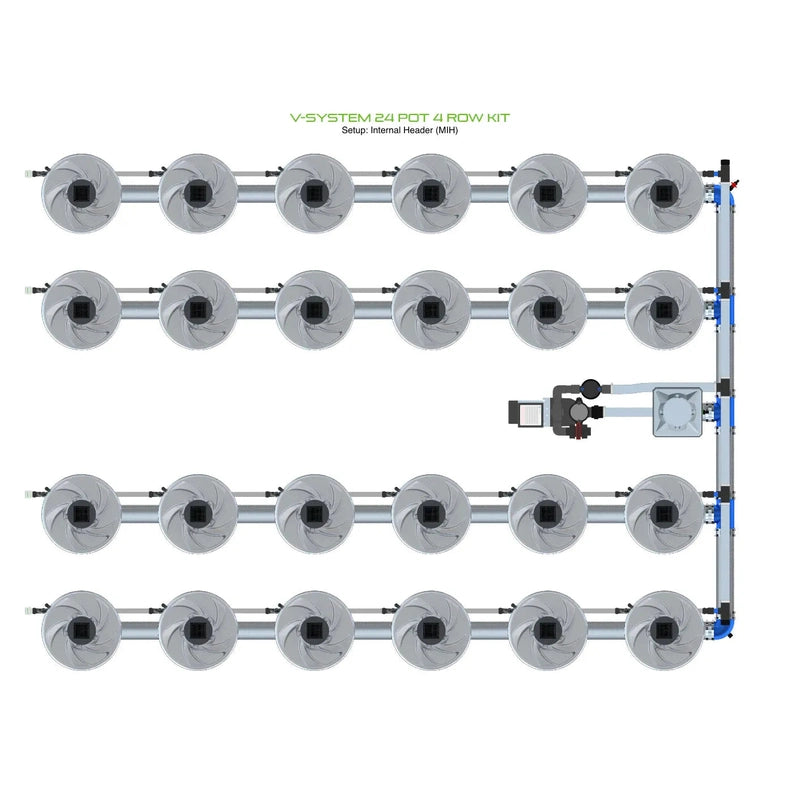 ALIEN Hydroponics V-SYSTEM 24 Pot 4 Row Hydroponic Kit