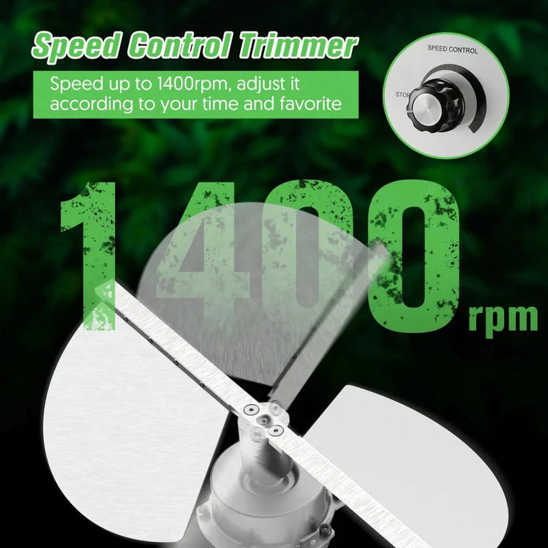 Hygrohub P100 Wet Bud Trimmer Speed control trimmer with propeller and text on a green background