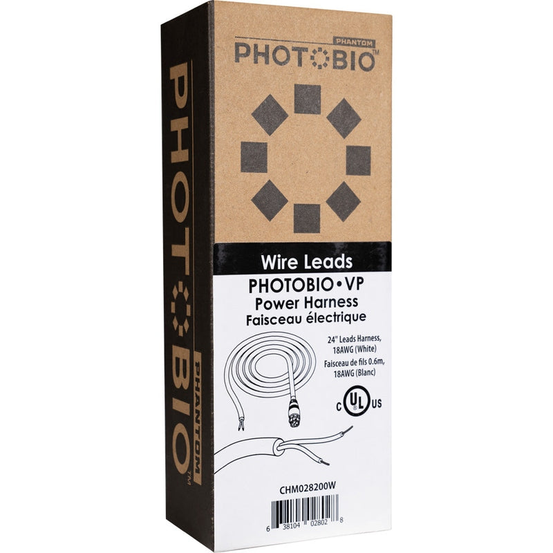 PHOTOBIO VP White Cable Harness, 18AWG, 24" Leads