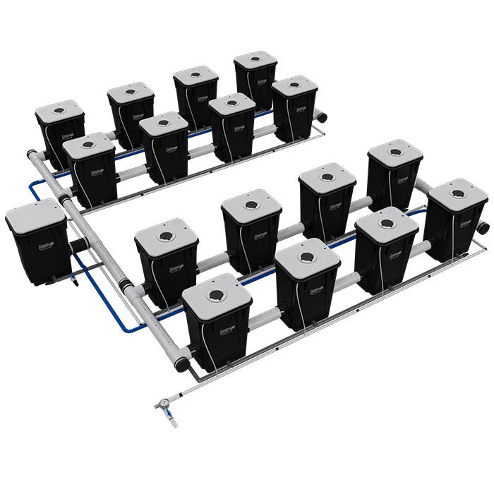Current Culture H2O Recirculating Deep Water Culture 16 site 4 row front view 