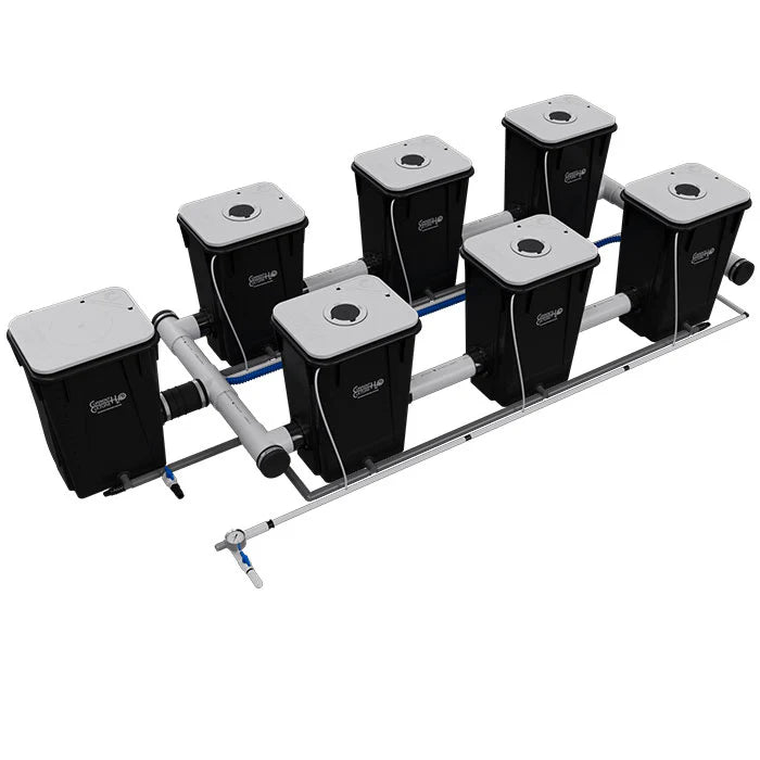 Current Culture H2O Recirculating Deep Water Culture 6 site 2 row front view 