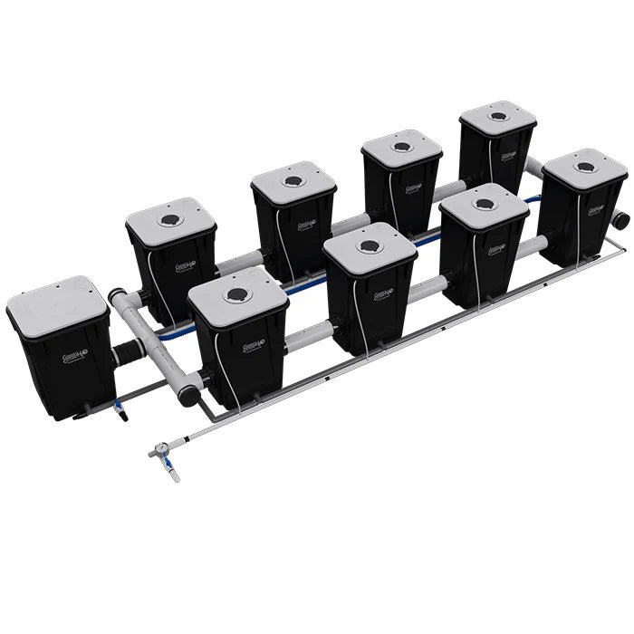 Current Culture H2O Recirculating Deep Water Culture 8 site 2 row front view 