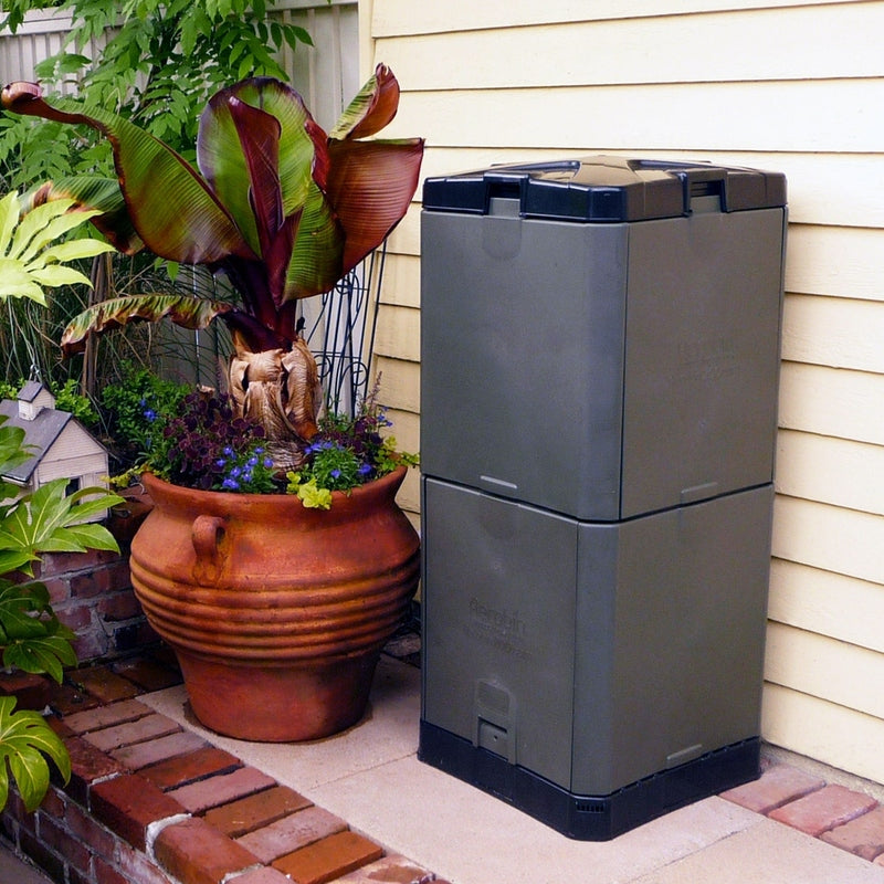 Exaco Aerobin 200 Insulated Composter grey 55 gal lifestyle image