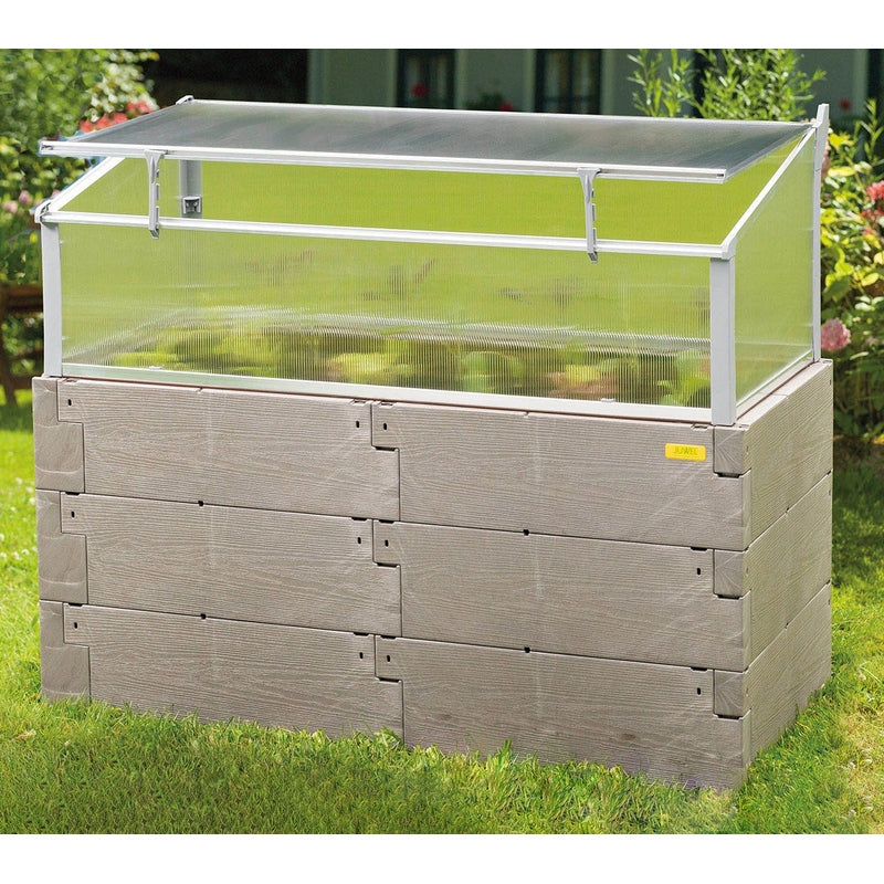 Exaco Kombi Dual Function Raised Bed & Cold Frame 4mm twin wall front view outside