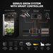 Spider Farmer 3x3x6 Smart Grow Tent Kit with GGS Controller – G3000 LED, Genius grow system with smart controller and related components on a black background