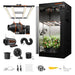 Spider Farmer 3x3x6 Smart Grow Tent Kit with GGS Controller – G3000 LED, Collection of indoor gardening equipment including a grow tent, lights, fans, and accessories on a white background.