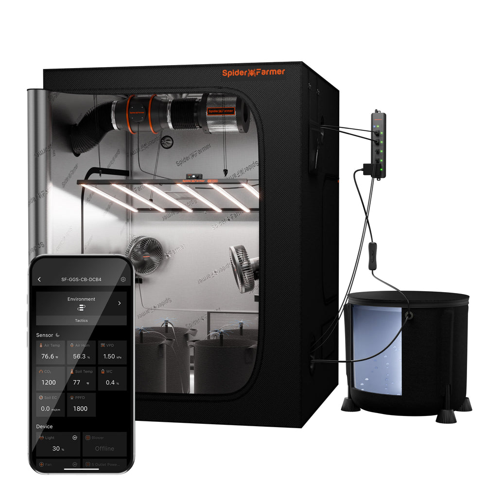 Spider Farmer G7000 5x5 Smart Grow Tent Kit – App-Controlled Grow Kit with Smart Drip Irrigation