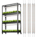 Spider Farmer 3Bars Glow80 80W LED Grow Light and Metal Plant Stand front view 