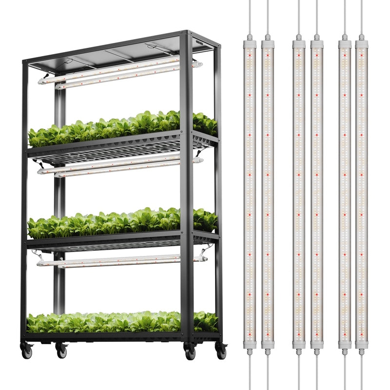 Spider Farmer 3Bars Glow80 80W LED Grow Light and Metal Plant Stand front view 