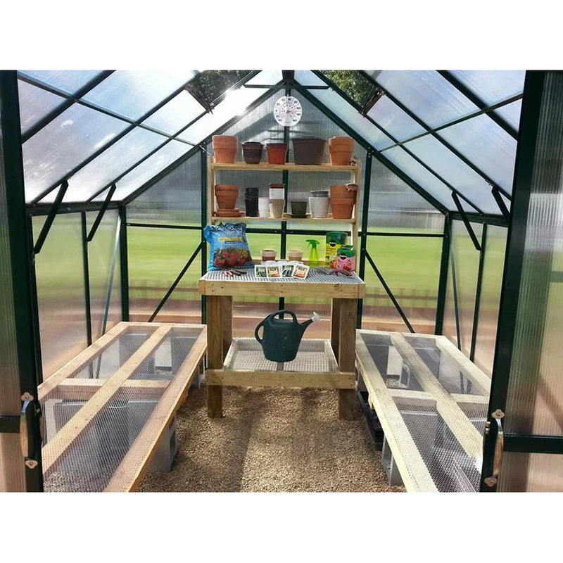 Grandio Ascent Greenhouse inside view with pots inside 