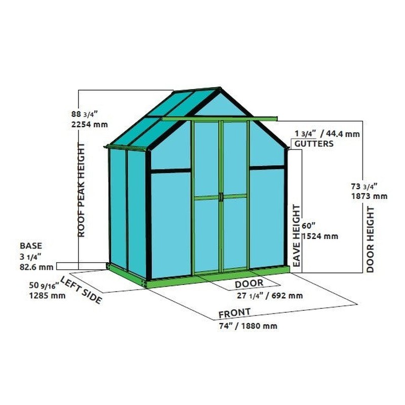 Grandio Element Greenhouse 6x4 specifications