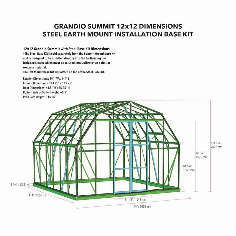 Grandio Summit Greenhouse 12×12 specifications