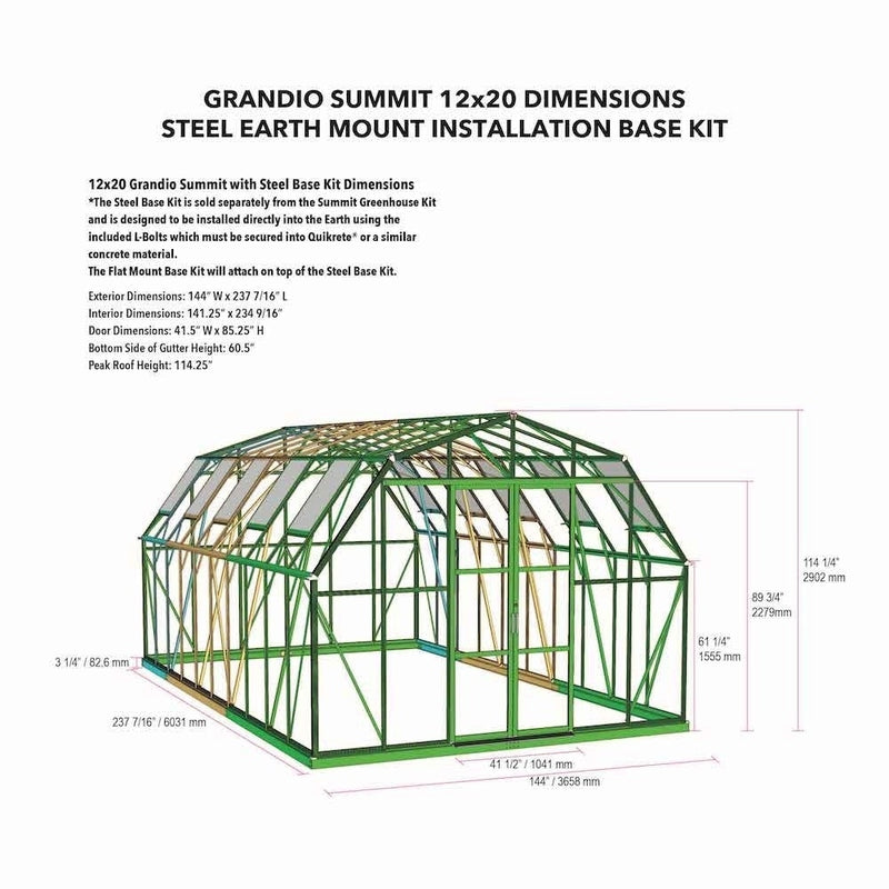 Grandio Summit Greenhouse 12×20 specifications #2