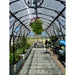 Grandio Summit Greenhouse inside view full of plants with storage on the side 