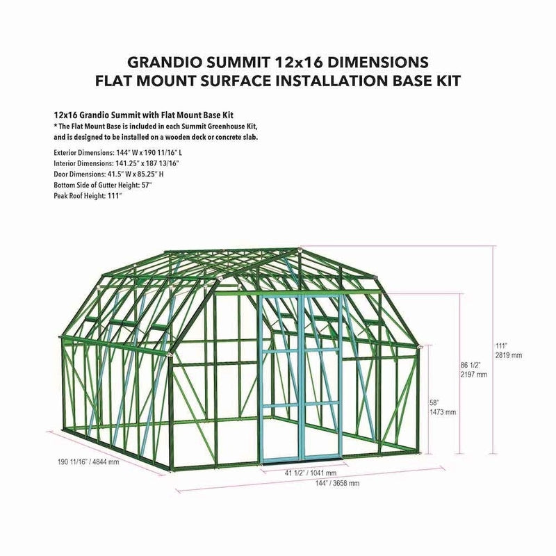 Grandio Summit Greenhouse 12x16 specifications #2