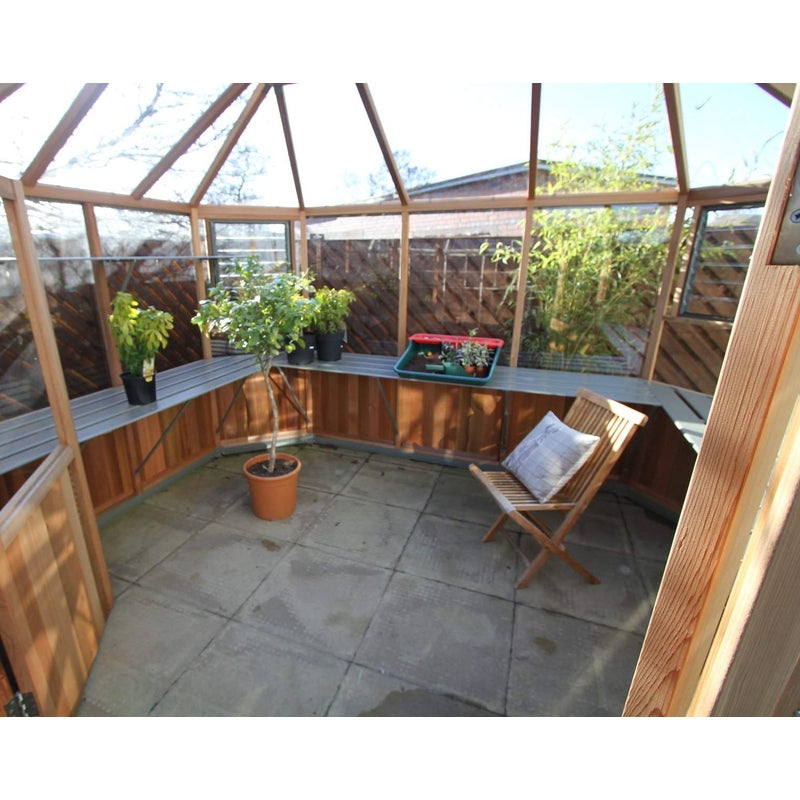 Alton Octagonal Cedar Greenhouse- Aluminum Base